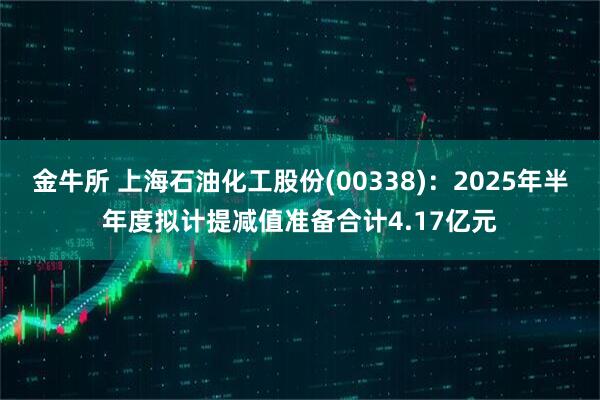 金牛所 上海石油化工股份(00338)：2025年半年度拟计提减值准备合计4.17亿元